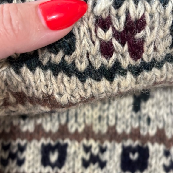 VTG Polo Ralph Lauren Men’s Hand Knit Wool Sweater Stag Fair Isle Moose M - Picture 8 of 8